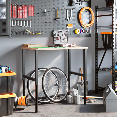 Musta säädettävät työpöydän rungot Vanuta 55x(69-95,5)cm (2kpl metalli)