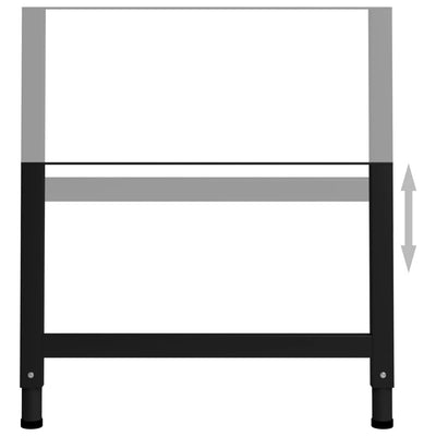 Musta säädettävät työpöydän rungot Vanuta 85x(69-95,5)cm (2kpl metalli)