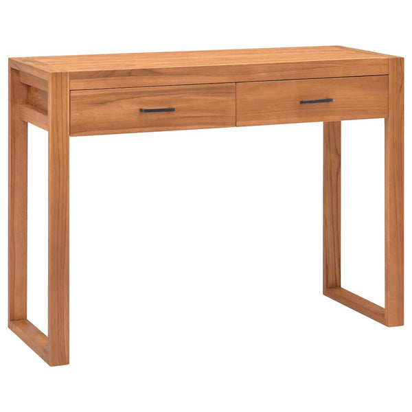 Kirjoituspöytä 2 vetolaatikolla 100x40x75 cm tiikki