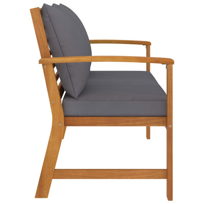 Tummanharmaa puutarhapenkki Paustel 120cm (tyyny akasiapuu)