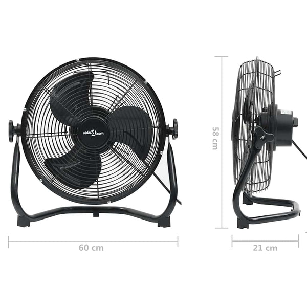 Lattiatuuletin 3 nopeutta 60 cm 115,2 W musta