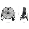 Teollisuuden rumputuuletin 60 cm 172,5 W musta