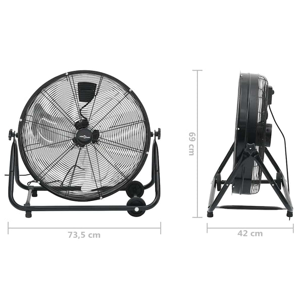 Teollisuuden rumputuuletin 60 cm 172,5 W musta