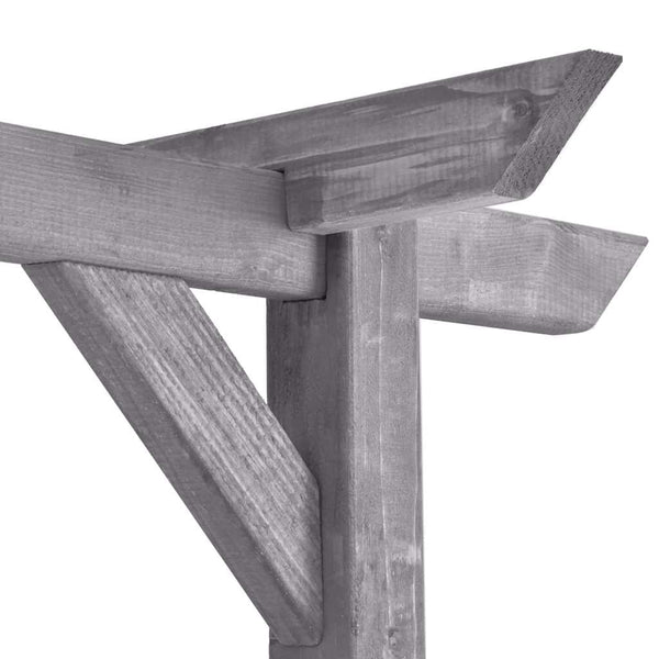 Puutarhan pergola harmaa 200x40x205 cm kyllästetty mänty