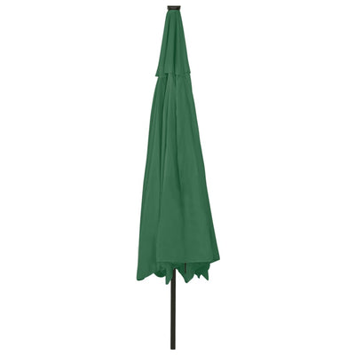 Aurinkovarjo LED-valoilla 400 cm vihreä