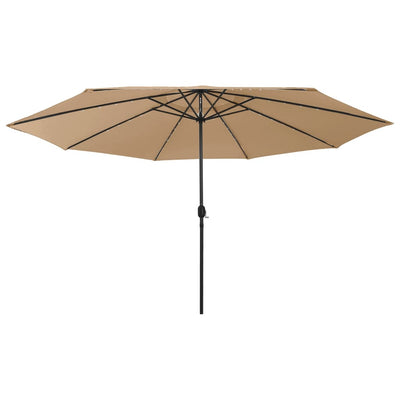 Aurinkovarjo LED-valoilla 400 cm taupe