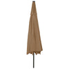 Aurinkovarjo LED-valoilla 400 cm taupe