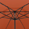Aurinkovarjo LED-valoilla 400 cm terrakotta