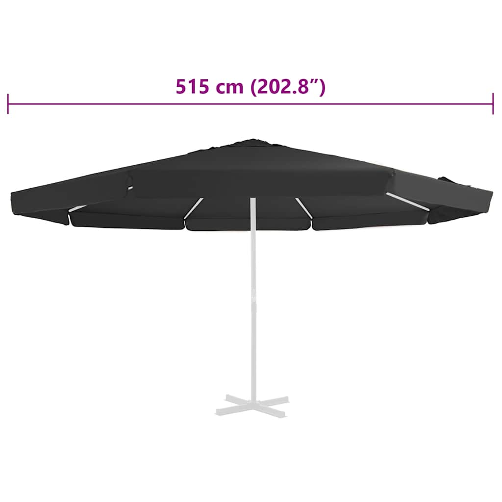 Aurinkovarjon vaihtokangas musta 515 cm