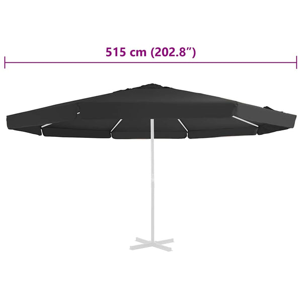 Aurinkovarjon vaihtokangas musta 515 cm