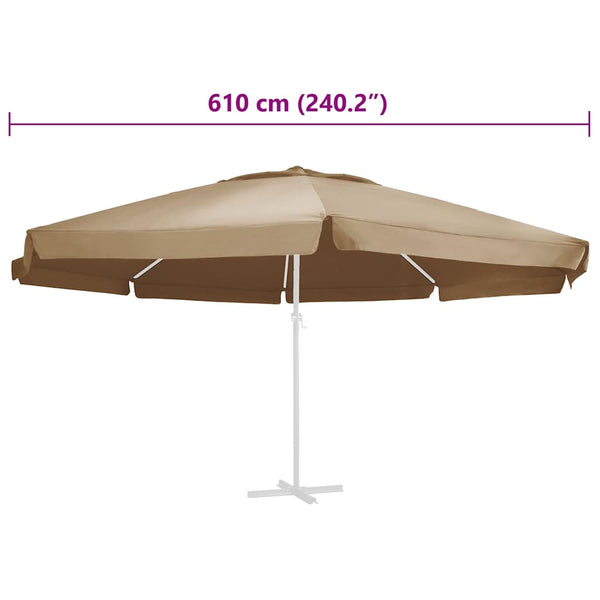 Aurinkovarjon vaihtokangas harmaanruskea 610 cm