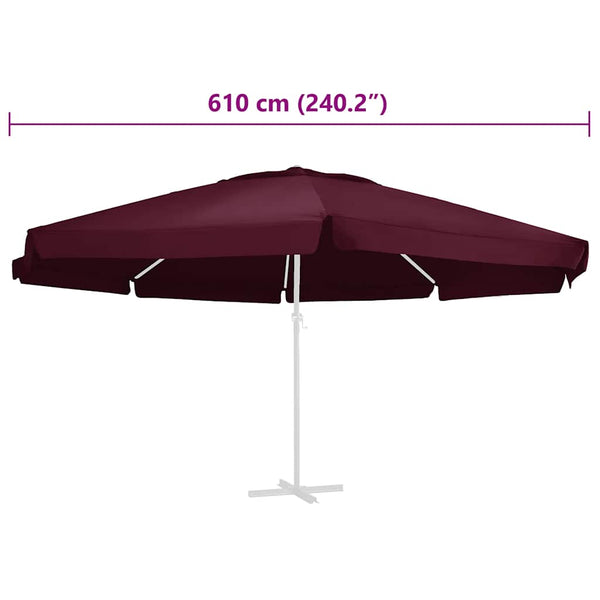 Aurinkovarjon vaihtokangas viininpunainen 610 cm