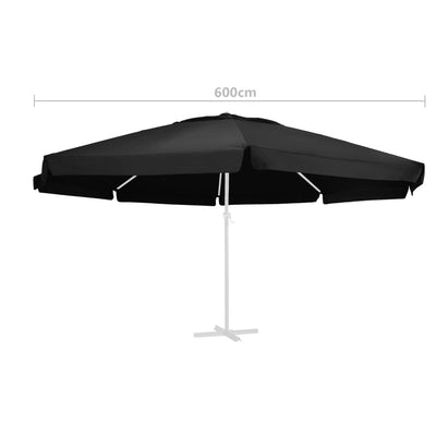Aurinkovarjon vaihtokangas musta 600 cm