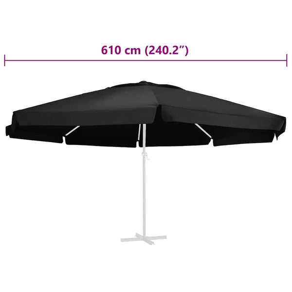 Aurinkovarjon vaihtokangas musta 610 cm