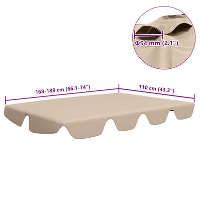 Beige vaihtokatos puutarhakeinuun Dermiza 188/168x145/110cm