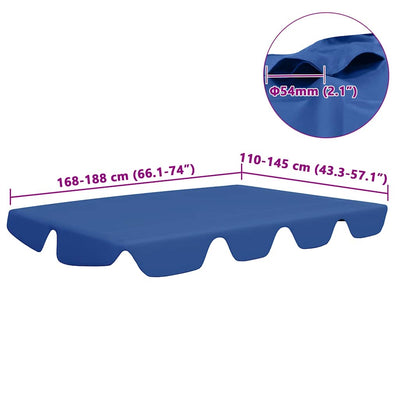 Sininen vaihtokatos puutarhakeinuun Dermiza 188/168x145/110cm