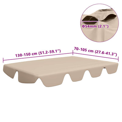 Beige vaihtokatos puutarhakeinuun Dermiza 150/130x105/70cm