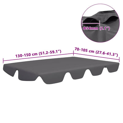 Antrasiitti vaihtokatos puutarhakeinuun Dermiza 150/130x105/70cm