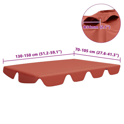 Terracotta vaihtokatos puutarhakeinuun Dermiza 150/130x105/70cm