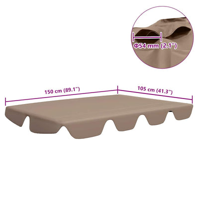 Harmaanruskea vaihtokatos puutarhakeinuun Dermiza 150/130x105/70cm