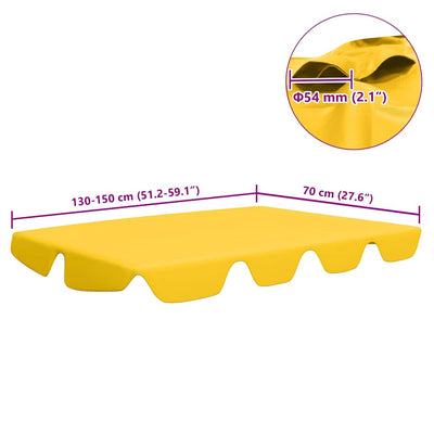 Keltainen vaihtokatos puutarhakeinuun Dermiza 150/130x105/70cm