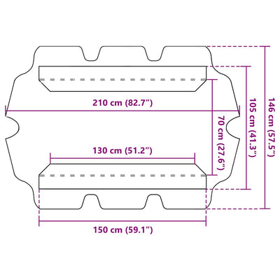 Viininpunainen vaihtokatos puutarhakeinuun Dermiza 150/130x105/70cm