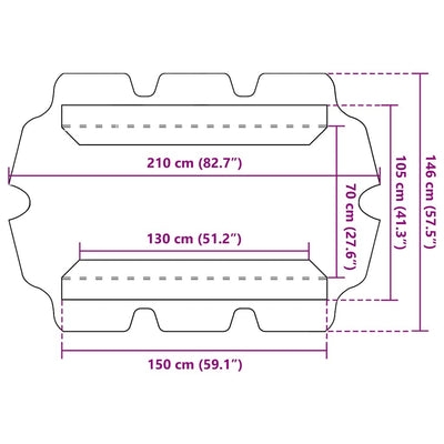 Viininpunainen vaihtokatos puutarhakeinuun Dermiza 150/130x105/70cm