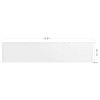 Parvekkeen suoja valkoinen 90x400 cm Oxford kangas