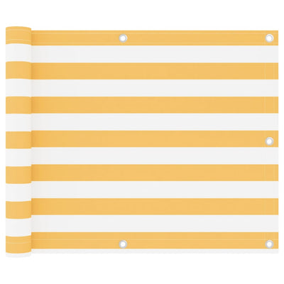 Parvekkeen suoja valkoinen ja keltainen 75x400 cm Oxford kangas