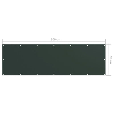 Parvekkeen suoja tummanvihreä 90x300 cm Oxford kangas