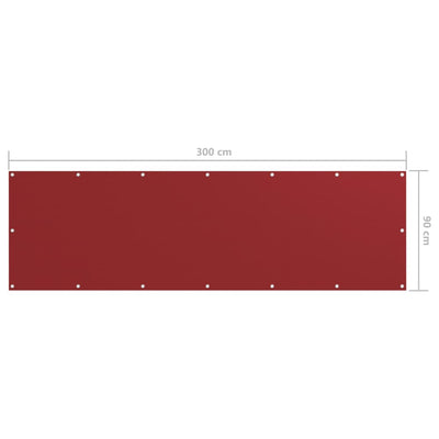 Parvekkeen suoja punainen 90x300 cm Oxford kangas