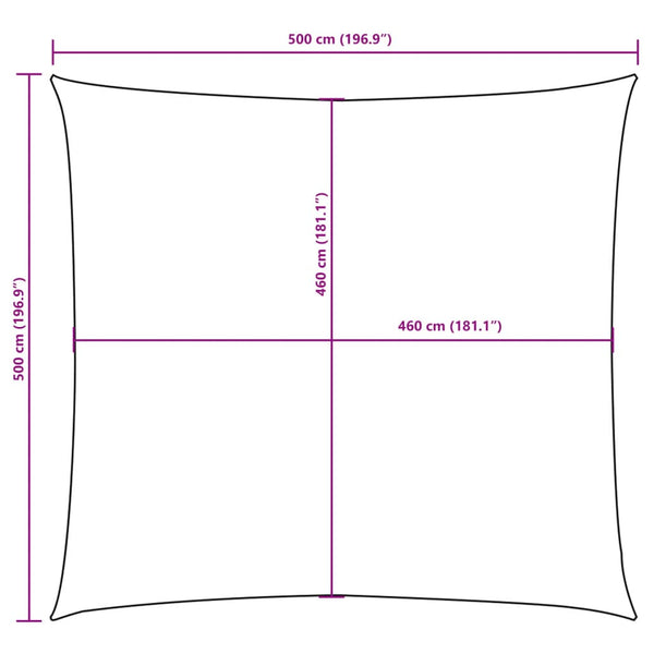 Aurinkopurje Oxford-kangas neliö 5x5 m antrasiitti