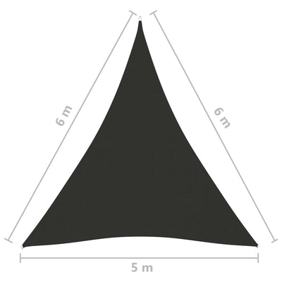 Aurinkopurje Oxford-kangas kolmio 5x6x6 m antrasiitti