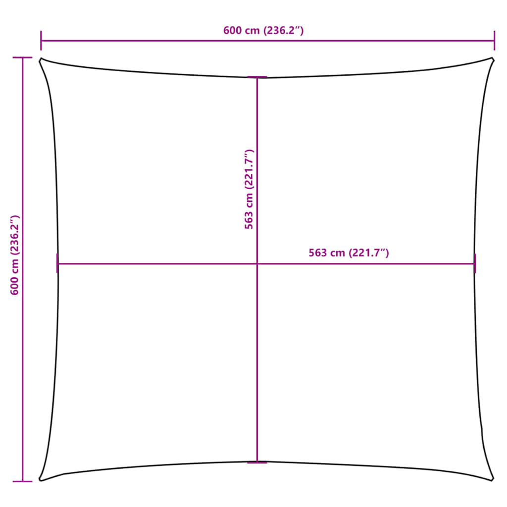 Aurinkopurje Oxford-kangas neliönmuotoinen 6x6 m beige