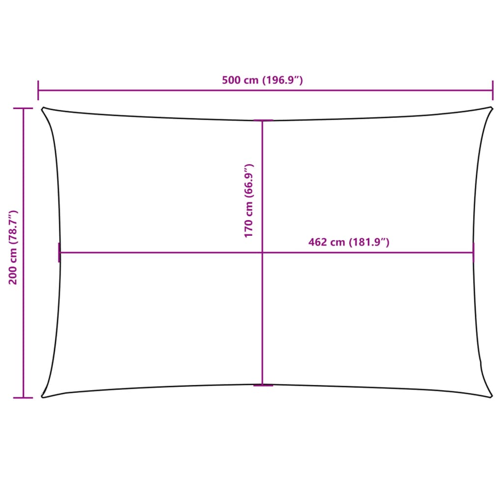 Aurinkopurje Oxford-kangas suorakaide 2x5 m beige