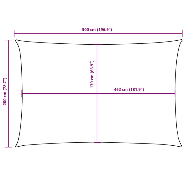 Aurinkopurje Oxford-kangas suorakaide 2x5 m beige