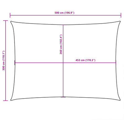 Aurinkopurje Oxford-kangas suorakaide 3x5 m beige