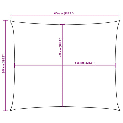 Aurinkopurje Oxford-kangas suorakaide 5x6 m beige