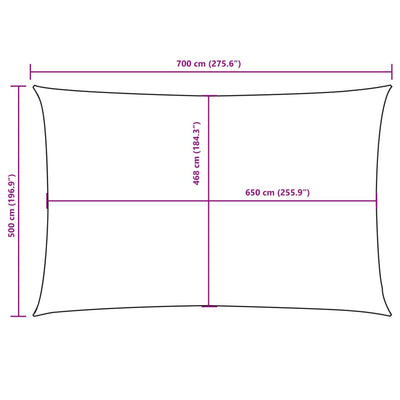 Aurinkopurje Oxford-kangas suorakaide 5x7 m beige