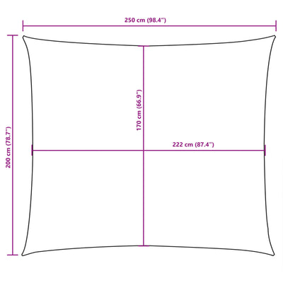Aurinkopurje Oxford kangas suorakaide 2x2,5 m terrakotta