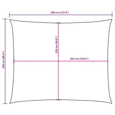 Aurinkopurje Oxford kangas suorakaide 2,5x3,5 m terrakotta