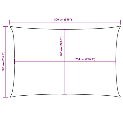 Terrakotta aurinkopurje oxford kangas suorakaide Larisia 6x8 m