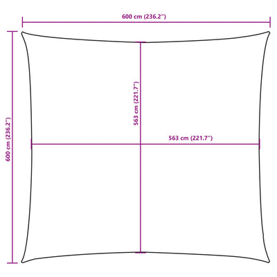 Aurinkopurje Oxford-kangas neliö 6x6 m tummanvihreä