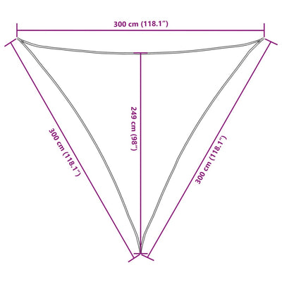 Aurinkopurje Oxford-kangas kolmio 3x3x3 m tummanvihreä