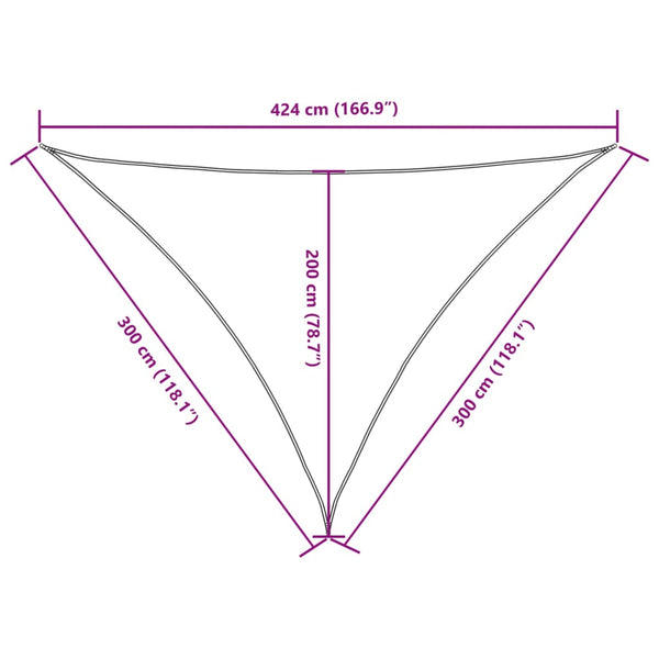 Aurinkopurje Oxford-kangas kolmio 3x3x4,24 m tummanvihreä