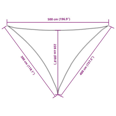 Aurinkopurje Oxford-kangas kolmio 3x4x5 m tummanvihreä