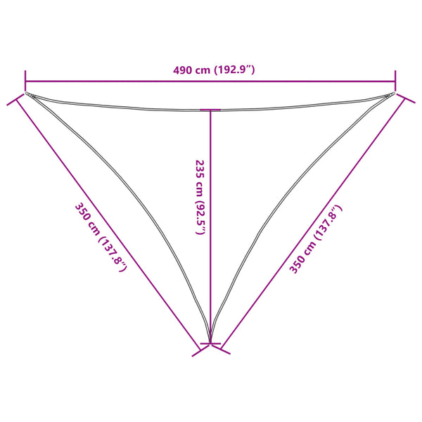 Aurinkopurje Oxford-kangas kolmio 3,5x3,5x4,9 m tummanvihreä