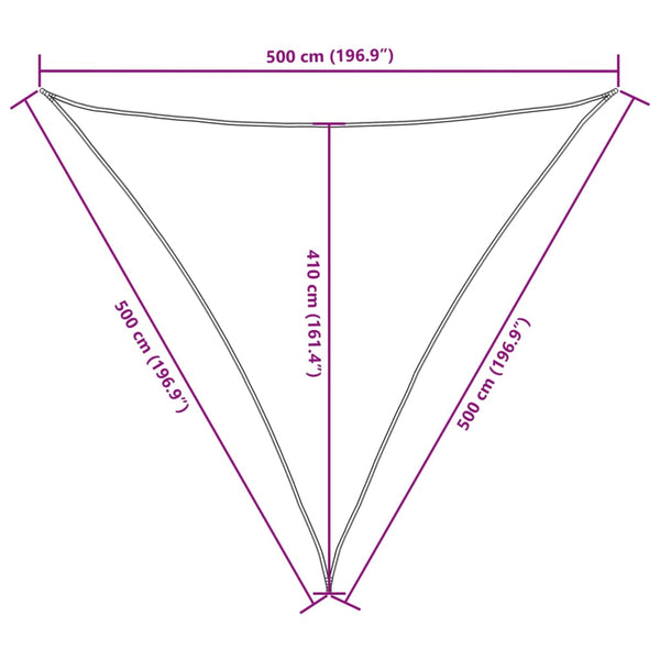 Aurinkopurje Oxford-kangas kolmio 5x5x5 m tummanvihreä