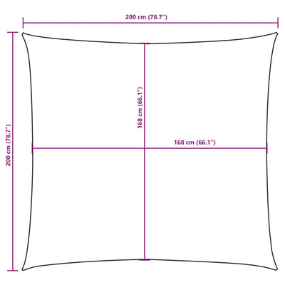 Aurinkopurje Oxford-kangas neliö 2x2 m sininen