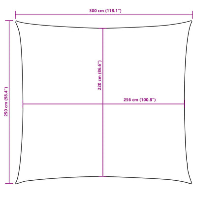 Aurinkopurje Oxford-kangas suorakaide 2,5x3 m sininen